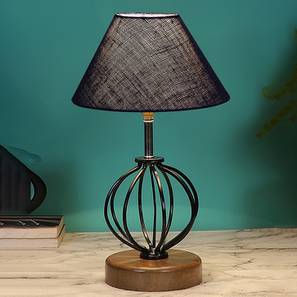 devansh Alexis Blue Jute Table Lamp With Wood And Iron Base-picture-20