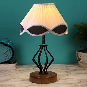 Leighton Vintage Multicolor Shade Table Lamp With Wood And Iron Base-image-5