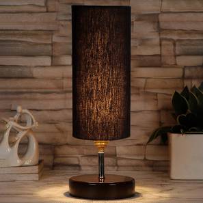 Weaver Black Cotton Table Lamp With Brown Wood Base-image-33