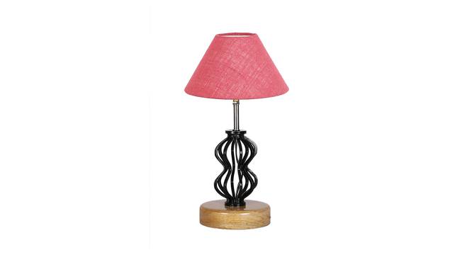 Harlow Pink Jute Table Lamp With Wood And Iron Base (Pink) by Urban Ladder - Front View Design 1 - 743670