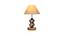 Lilith Off-White Cotton Table Lamp With Wood And Iron Base (White) by Urban Ladder - Design 1 Side View - 743687
