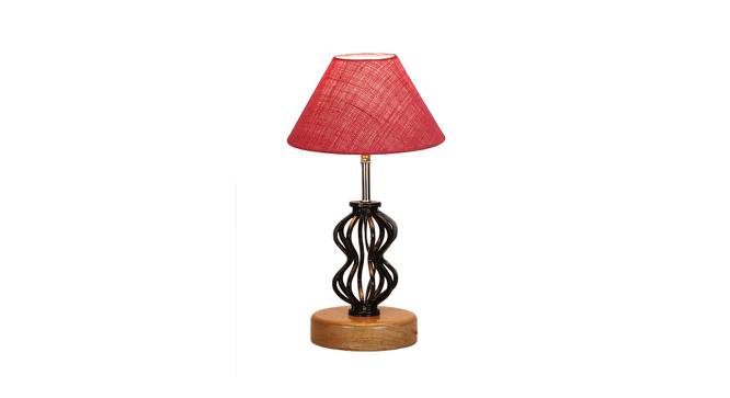 Harlow Pink Jute Table Lamp With Wood And Iron Base (Pink) by Urban Ladder - Design 1 Side View - 743690
