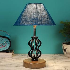 Evelynn Turquoise Jute Table lamp with Wood & Iron Base-image-29
