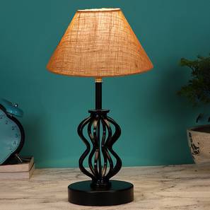 Lighting In Gurgaon Design Kaylani Beige Jute Table lamp with Iron Base (Beige)