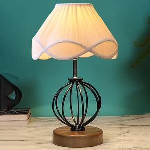Kendall Vintage Off-White Shade Table Lamp With Wood And Iron Base-image-32