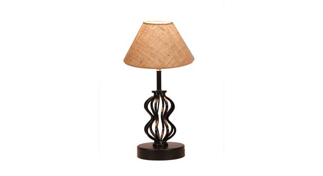 Kaylani Beige Jute Table Lamp With Iron Base (Beige) by Urban Ladder - Design 1 Side View - 743742
