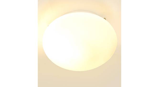 Savannah Milky White Glass Flush Mounted Lamp by Urban Ladder - Design 1 Side View - 743848