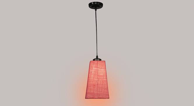 Aaliyah Pink Jute Pyramid Hanging Lamp by Urban Ladder - Design 1 Side View - 743873
