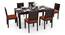 Arabia - Oribi 6 Seater Dining Table Set (Mahogany Finish, Burnt Orange) by Urban Ladder - Close View - 743954
