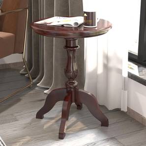 Teak Solid Wood Side Table in Walnut Finish-image-48