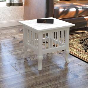 Blanco Solid Wood Side Table in White Finish-image-3