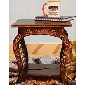 Lopat Solid Wood Side Table in Brown Finish-image-5