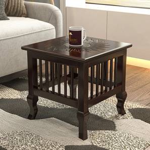 wooden twist Mango Solid Wood Side Table in Brown Finish-picture-17