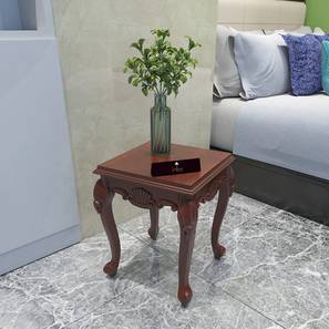 wooden twist Gracious Solid Wood Side Table in Brown Finish-picture-17