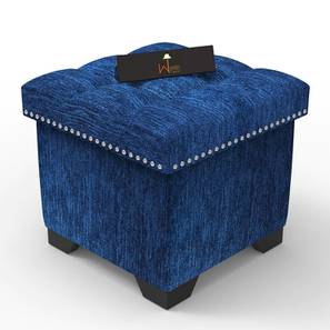 Eccentric Solid Wood Side Table in Blue Finish-image-4