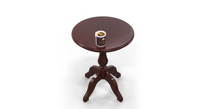 Teak Wood Round Carved Table Corner Side Table AFR7298 (Walnut Finish) by Urban Ladder - Front View Design 1 - 744005