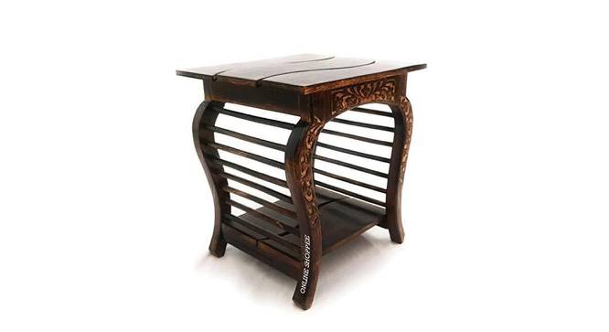 Lopat End Table Hand Carved AFR3623 (Brown Finish) by Urban Ladder - Front View Design 1 - 744008