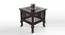 Mango Wood Walnut Finish Handmade Carving Classic Side Table for Living Room AFR7370 (Brown Finish) by Urban Ladder - Front View Design 1 - 744009