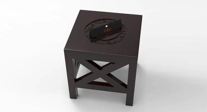 Handcrafted Wooden Square End Table AFR4585 (Brown Finish) by Urban Ladder - Front View Design 1 - 744012