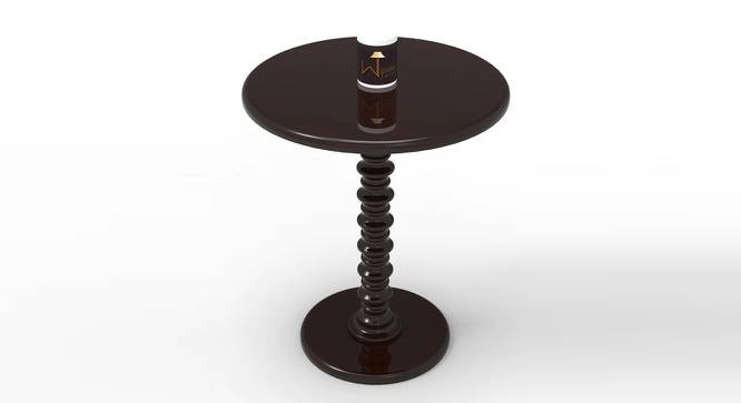Round Wooden Spindle Side Table for Living Room with Pedestal End Table AFR7392 (Walnut Finish) by Urban Ladder - Front View Design 1 - 744016