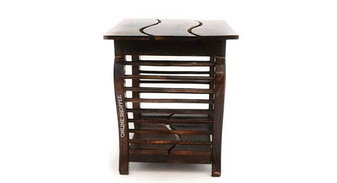 Lopat End Table Hand Carved AFR3623 (Brown Finish) by Urban Ladder - Design 1 Side View - 744026