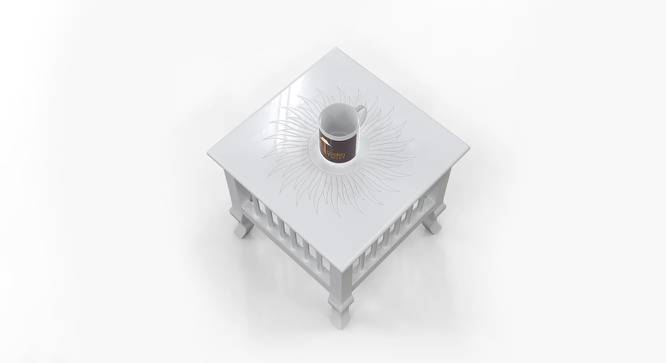 Mango Wood Walnut Finish Handmade Carving Classic Side Table for Living Room AFR7371 (White Finish) by Urban Ladder - Design 1 Side View - 744028