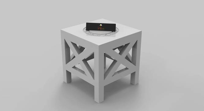 Handcrafted Wooden Square End Table AFR4587 (White Finish) by Urban Ladder - Design 1 Side View - 744031