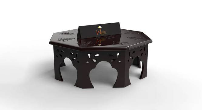 Wooden Chowki Octagonal Shape In Walnut Finish (Brown) by Urban Ladder - Design 1 Side View - 744032