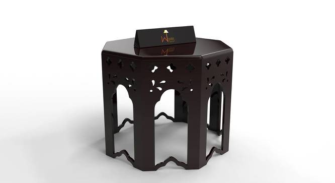 Wooden End Table Octagonal Shape In Walnut Finish AFR4722 (Walnut Finish) by Urban Ladder - Design 1 Side View - 744036