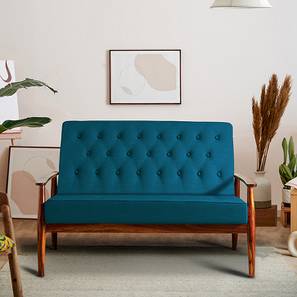 Sofa Design Memsaab 2 Seater Fabric Loveseat in Mediterranian Blue Colour