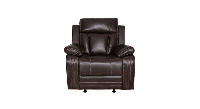 Vista Leatherette Manual Recliner 1 Seater With Glider (Brown, One Seater) by Urban Ladder - Front View Design 1 - 744609