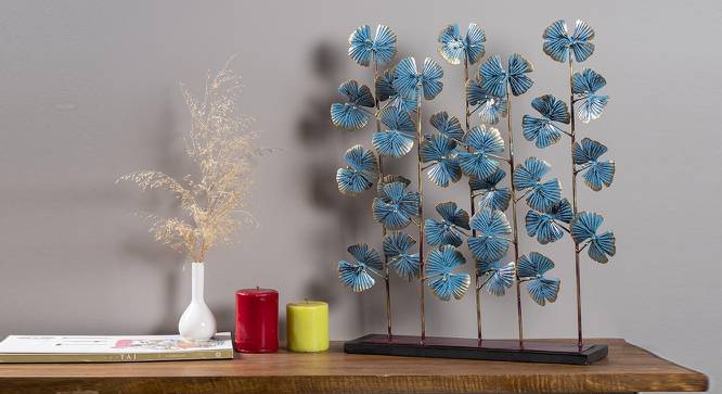 T-Blue Ginko Leaf Table Decor (Multicolor) by Urban Ladder - Design 1 Side View - 746745