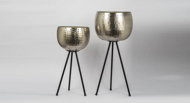 U-Ati Hammered Nickel Planter Set Of 2 (Multicolor) by Urban Ladder - Front View Design 1 - 746807