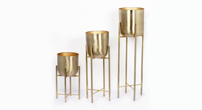 U-Amrita Gold Planter Set Of 3 (Multicolor) by Urban Ladder - Front View Design 1 - 746808