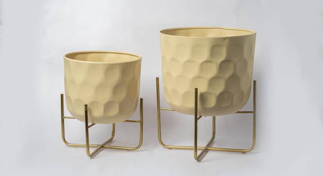 U-Ekta Sand & Gold Planter Set Of 2 (Multicolor) by Urban Ladder - Front View Design 1 - 746893