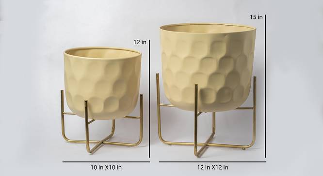 U-Ekta Sand & Gold Planter Set Of 2 (Multicolor) by Urban Ladder - Design 1 Dimension - 747027