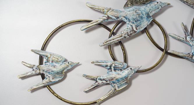 W-Flying Cluster Bird Wall Decor (Multicolor) by Urban Ladder - Design 1 Side View - 747204