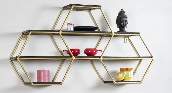 U-Hexagon Floating Wall Shelves (Multicolor) by Urban Ladder - Design 1 Side View - 747317