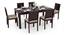 Arabia - Oribi 6 Seater Dining Table Set (Mahogany Finish, Wheat Brown) by Urban Ladder - Full View - 747585