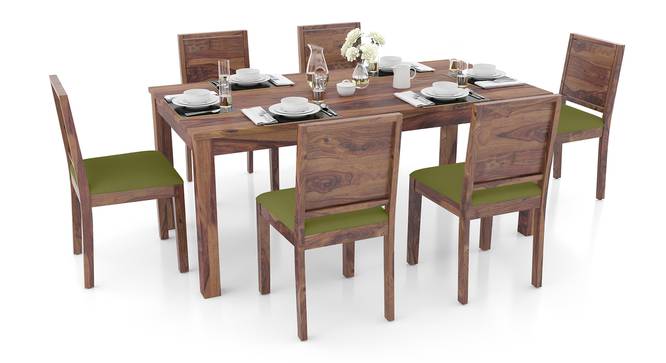 Arabia - Oribi 6 Seater Dining Table Set (Teak Finish, Avocado Green) by Urban Ladder - Full View - 747587