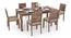 Arabia - Oribi 6 Seater Dining Table Set (Teak Finish, Wheat Brown) by Urban Ladder - Full View - 747588