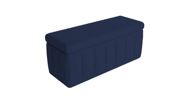 Emma Ottoman With Storage In Velvet Fabric (Blue) by Urban Ladder - Front View Design 1 - 747622
