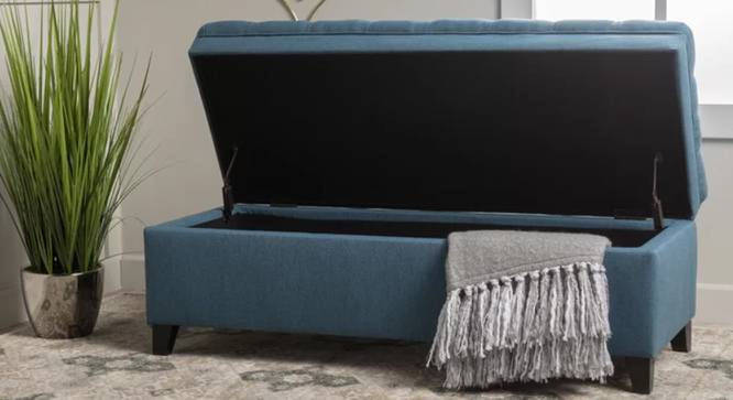 Cape Ottoman With Storage (Blue) by Urban Ladder - Design 1 Side View - 747650