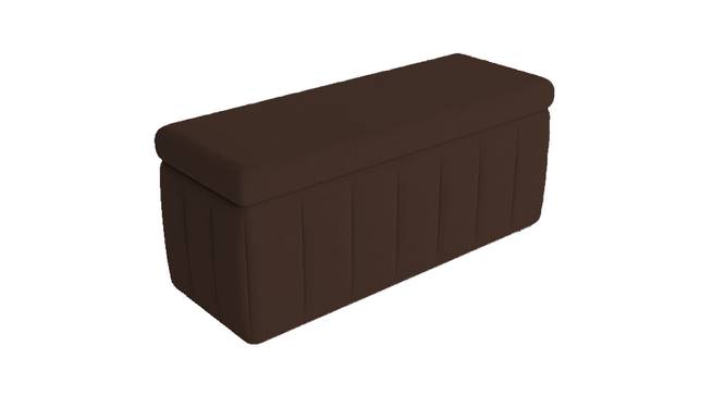 Emma Ottoman With Storage In Velvet Fabric (Brown) by Urban Ladder - Front View Design 1 - 747651