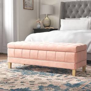Products Design Gloria Ottoman With Storage In Velvet Fabric (Pink)