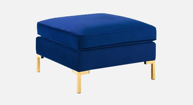 Cannon Ottoman In Velvet Fabric (Navy Blue) by Urban Ladder - Front View Design 1 - 747733