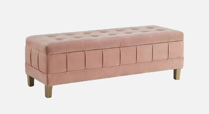 Gloria Ottoman With Storage In Velvet Fabric (Pink) by Urban Ladder - Front View Design 1 - 747736