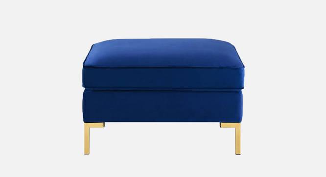 Cannon Ottoman In Velvet Fabric (Navy Blue) by Urban Ladder - Design 1 Side View - 747756