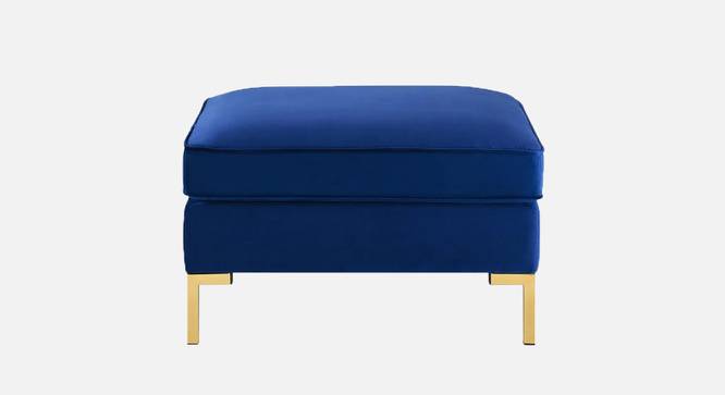 Cannon Ottoman In Velvet Fabric (Navy Blue) by Urban Ladder - Design 1 Side View - 747756