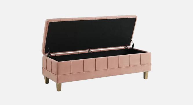 Gloria Ottoman With Storage In Velvet Fabric (Pink) by Urban Ladder - Design 1 Side View - 747759